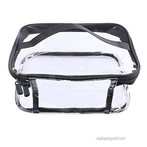 Clear Travel Makeup Bag Heavy Duty Toiletry Bag Zipper Waterproof Transparent Pouch Organizer Bag Cosmetics Bag Pouch PVC Bags With Handle for Vacation Travel Bathroom