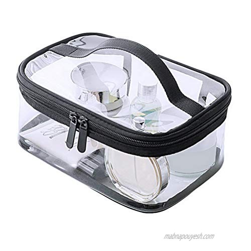 Clear Travel Makeup Bag  Heavy Duty Toiletry Bag Zipper Waterproof Transparent Pouch Organizer Bag Cosmetics Bag Pouch PVC Bags With Handle for Vacation Travel  Bathroom