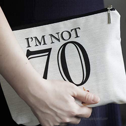 Fun 70th Birthday Gifts for Women- I'm not 70-Makeup Travel Case Makeup Bag Gifts