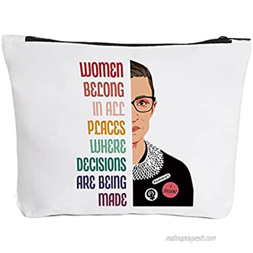 Funny Ruth Bader Ginsburg Gift for Women Friends | Rbg Gift for Girls Sister Makeup Zipper Pouch Bag Cosmetic Travel Accessories Bag Gifts for Birthday Christmas Mother's Day?(Red)