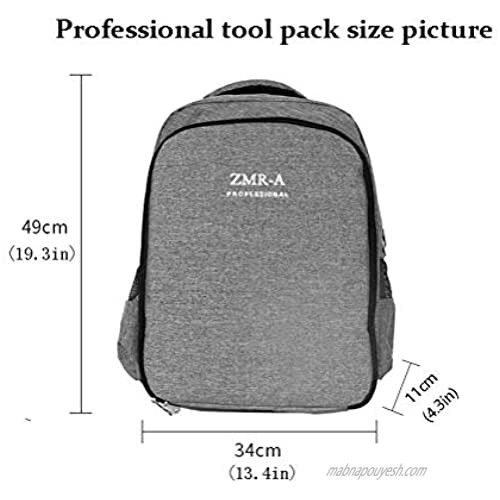 Hairdressing Styling Barber Bag ，Professional Salon Hair Tools Backpack for Clippers and Supplies Large Capacity Hair Stylist Cosmetic Travel Organizer ，with Accessory Pockets (Gray)