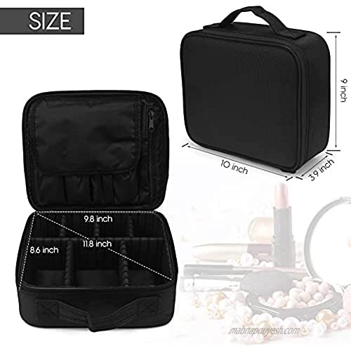 HEYISSU Makeup Bags Travel Makeup Train Case Cosmetic Bag for Women and Girls Reusable Large Toiletey Bags with support belt