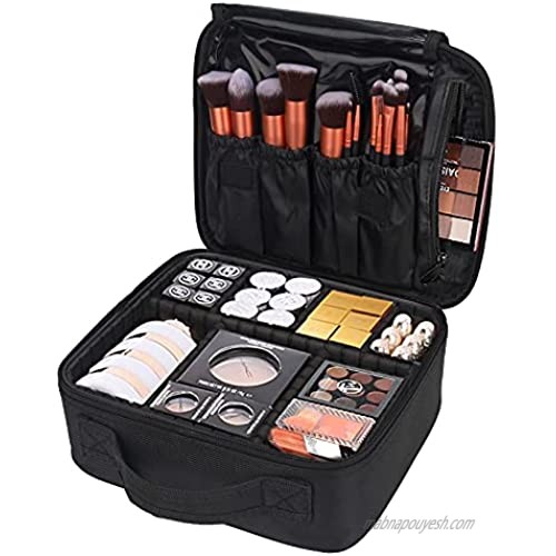 HEYISSU Makeup Bags Travel Makeup Train Case Cosmetic Bag for Women and Girls Reusable Large Toiletey Bags with support belt