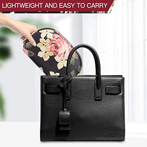 ibeacos Makeup Bag Travel Cosmetic Organizer Bag for Women Girls Floral Make up Pouch for Purse Peony
