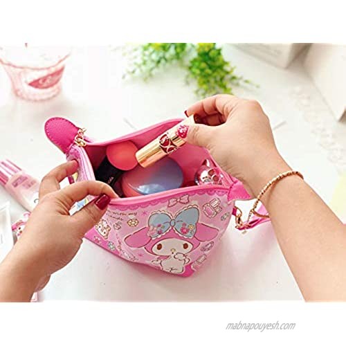 Kerr's Choice My Melody Sanrio Cosmetic Makeup Bag Kawaii Bag | Cute Toiletry Bag Travel Accessories Kawaii Makeup Bag Sanrio Items