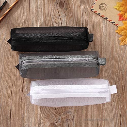 Kinhshion Mesh Pen Bag Pencil Case Makeup Tool Bag Storage Pouch Purse