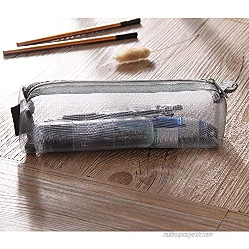 Kinhshion Mesh Pen Bag Pencil Case Makeup Tool Bag Storage Pouch Purse