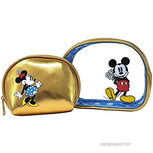 Loungefly Disney Cosmetic Travel Bags - 2 Piece Set Mickey & Minnie Mouse Print
