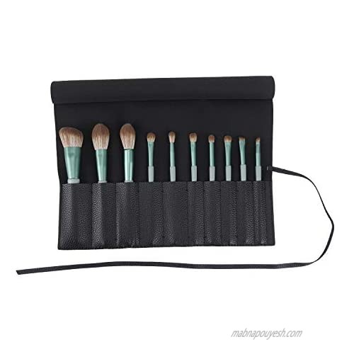 Makeup Brush Holder Organizer Brushes Rolling Case Pouch Holder Cosmetic Bag for Travel Portable Brushes Rolling Bag Brush Storage Pouch Case PU Leather with Belt Strap