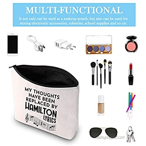 Novelty Hamilton Musical Gift My Thoughts Have Been Replaced by Hamilton Lyrics Cosmetic Bag (HAMILTON LYRICS Cosmeticbag)