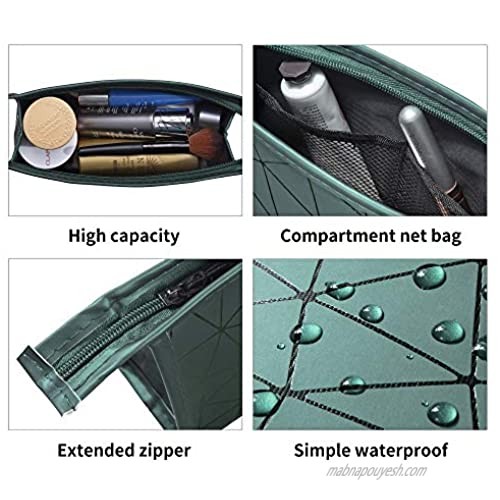 NUFR Makeup Bag Makeup Organizer Travel Bag are Easy to Carry Beach Bag with High Capacity for Makeup and Makeup Brushes Toiletry Bag for Women（green）