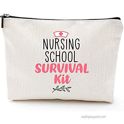 Nursing School Survival Kit-Nurse Gifts Nursing Student Gifts for Women Nurse Practitioner Gifts Best Nurse Ever  Waterproof Cosmetic Bag