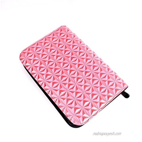 SMITH CHU Hair Shear Scissors Bag Holder - Barber Pouch Cases for Hairdressers - Salon Tools Holster Diamond Quilted Pattern Bag (pink)