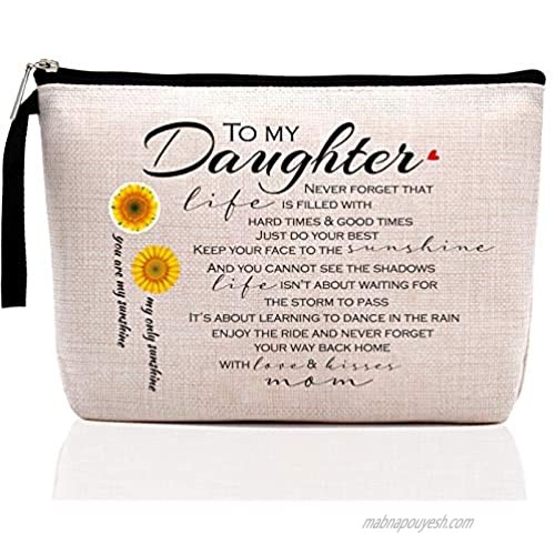 Sweet 16 Gifts for Girls  Daughter Gifts from Mom  Makeup Bag-Daughter Birthday Gifts -16 Years Old Girl Birthday Gift  Stash Bag  Cosmetic Pouch  Travel Case
