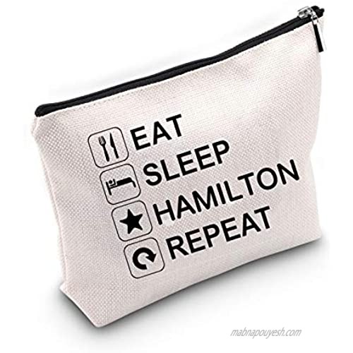 TSOTMO Hamilton Gift Eat Sleep Hamilton Repeat Cosmetic Bags Broadway Musical Gift Hamilton Fans Gift for Her (REPEAT)