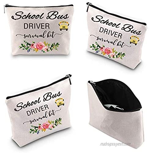 WCGXKO School Bus Driver Gift End Of Term School Bus Driver Gift School Bus Driver Survival Kit Cosmetics Bag