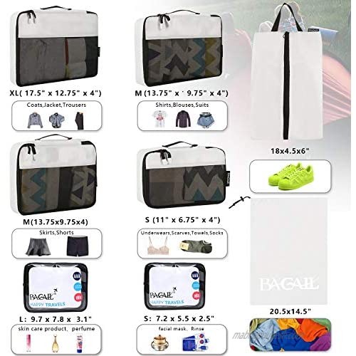 BAGAIL 6 Set / 8 Set Packing Cubes Luggage Packing Organizers for Travel Accessories