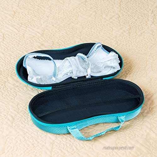 Bra Travel Case and Protector - Crush-Free Lingerie Organizer - Bra Storage Case – Bra Travel Case Women - Lingerie Organizing Bag - MEDIUM Size Fits Bra Sizes 30A to 36C (Teal)