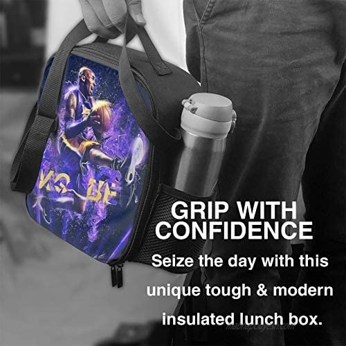 CAPTIVATE HEART Kobe-bry-ant Women Lady Lunch Bag Kobe-bry-ant Fashion Cooler Box for Work Camping Insulated Lunch Box freezable Dinner Tote Bag with Zipper.