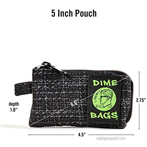 Dime Bags Padded Pouch with Soft Padded Interior | Protective Hemp Pouch for Glass with Interior Smell Proof Pocket (Concrete 5-Inch)