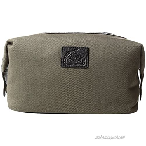 Dopp Men's Hampton Carry-All Kit-Cotton Twill with Leather Trim  Olive  One Size