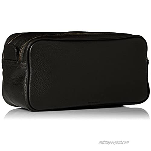 Dopp Men's Soho Leather Top Zip Travel Kit black One Size