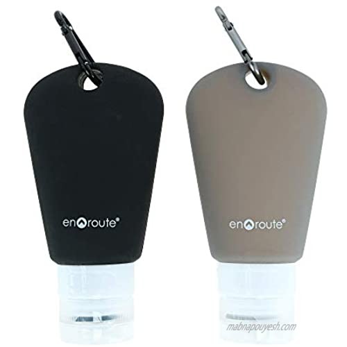 en route Squeezies Silicone Travel Tubes with Carabiner Hook (Pack of 2)