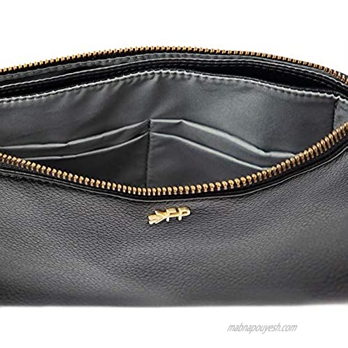 Freshly Picked - Classic Zip Pouch - Diaper Bag Accessory - Vegan Leather Clutch Wallet (Ebony)