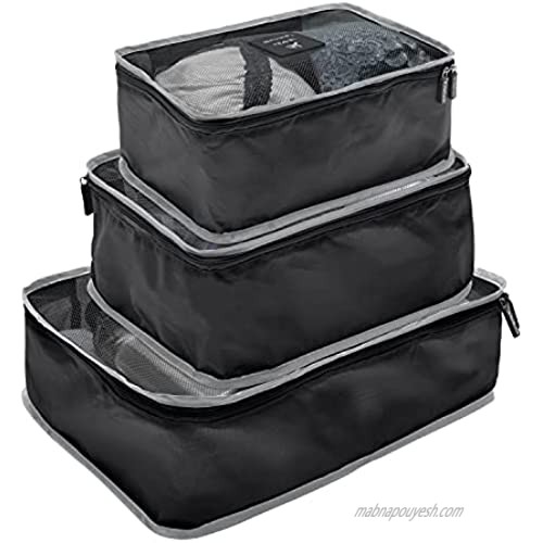 GForce Toiletry Bag 6 Piece Ultimate Traveling Set Packing Cube Organizer Storage Water Resistant Black