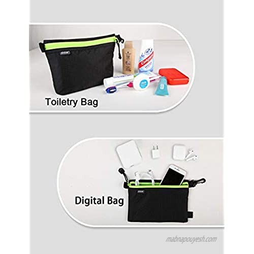 GOX Carry On Travel Zipper Pouch Toiletry Bag Digital bag Packing Bag Organizer (Black)