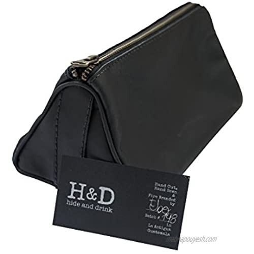 Hide & Drink Soft Leather Durable Travel Dopp Kit for Toiletries YKK Zipper Groomsmen Dopp Bag Gifts for Men Women Travel & Home Essentials Black