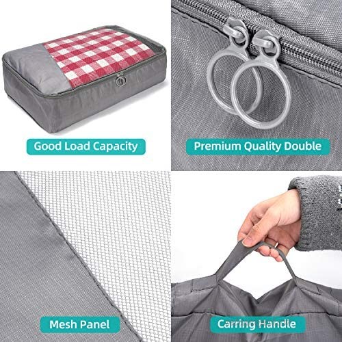 Packing Cubes for traveling 7 PCS Travel Luggage Packing Organizer Set Lightweight Storage Bag Packing Compression Cubes with 5PCS Resealable Bag for Suitcase Clothes Shoes or Cosmetics