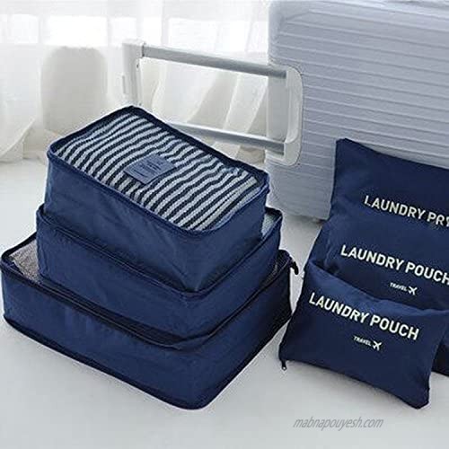 Packing Cubes Travel Luggage Packing Organizers W Laundry Bag Compression Pouches System Durable Compact Lightweighted Trip Gears for Carry-on Luggage Accesories Suitcase Backpacking 6 Set