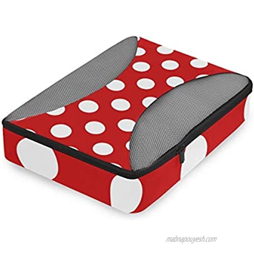 Polka Dot Red Packing Cubes for Travel 4 Set Travel Cubes for Packing Luggage Cubes Packing Organizers