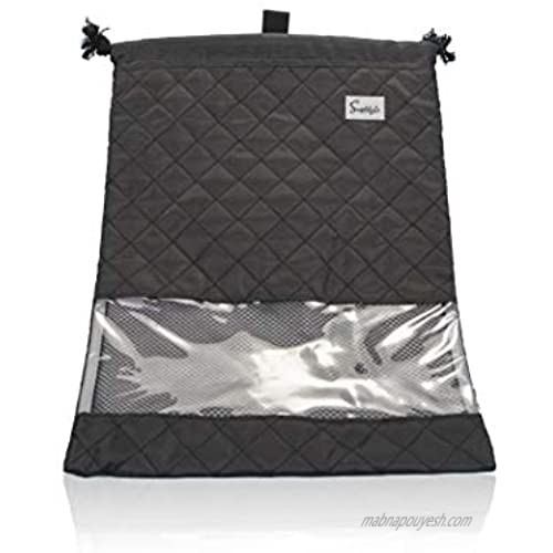 Simplily Co. Packing Compact Travel Shoe Laundry Drawstring Organizer Bag (Black)