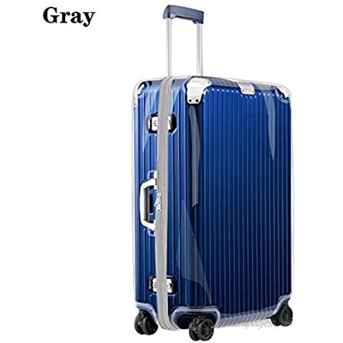 Sunikoo Luggage Cover for HYBRID Suitcase Clear PVC Protector Transparent Protective Case with Gray Zipper 883.56 Cabin Plus