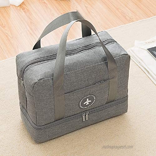 TABITORA Toiletry Bag Dry & Wet Compartment Separation Travel Duffel Lightweight bag with Wet pocket and Shoes Compartment Sports Gym Black