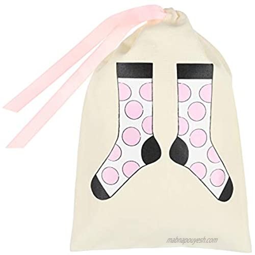 The Meshok Pink Polka Dot Socks Luggage Packing/Travel Organizer Bag