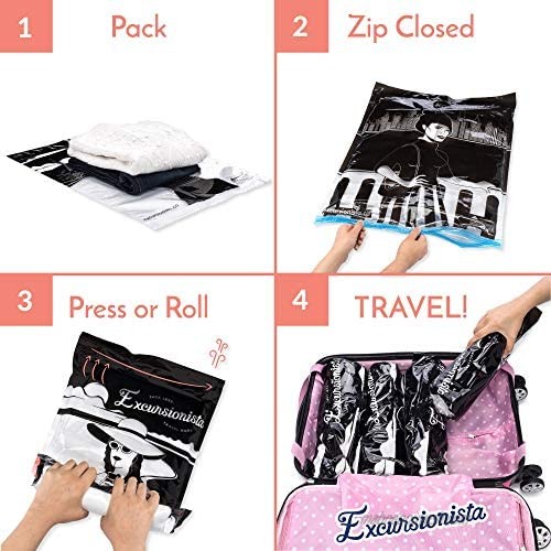 Travel Compression Bags - Compression Packing Bags for Women - Pack in Carry On