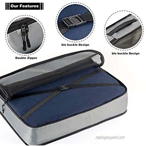 Travel cubes for packing 7-Pcs Waterproof compression packing bags for suitcases with Toiletry Bag Laundry Bag shoe bag