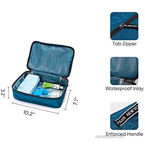 Travel Packing Cubes 6 Pcs Travel Bags Organizer for Luggage with Toiltery Kit & Laundry Bag(BLUE/GREY/PINK) (BLUE)
