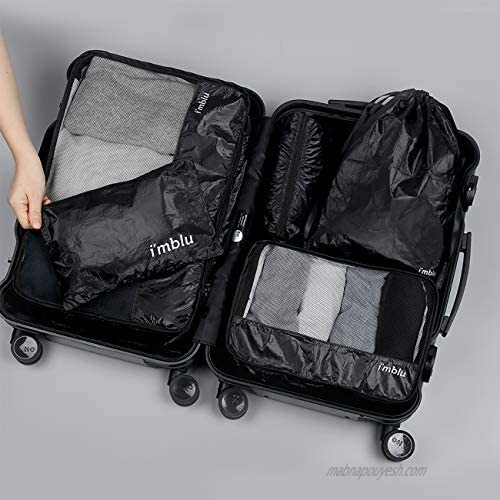 Travel Packing Cubes Luggage Organizers with Shoe Bag 5 Set