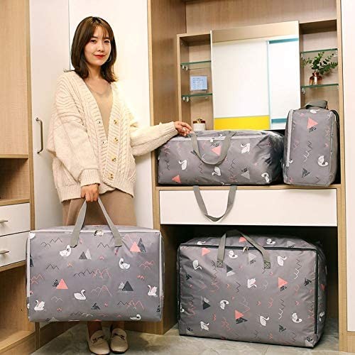 Valley •Moisture-Proof and dust-Proof Moving Packing Travel Luggage Bag Family Clothing and Bedding Toy Storage Bag Thicken Oxford Cloth (75L Grey)