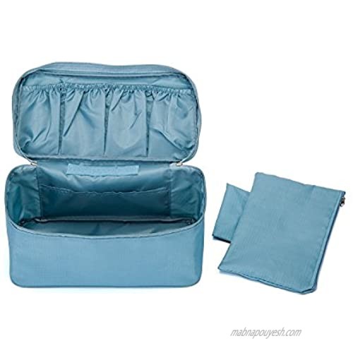 Vpang Portable Multi-Functional Socks Underwear Bra Organizer Case Travel Storage Bag Packing Cube Cosmetic Bag (Sky Blue)