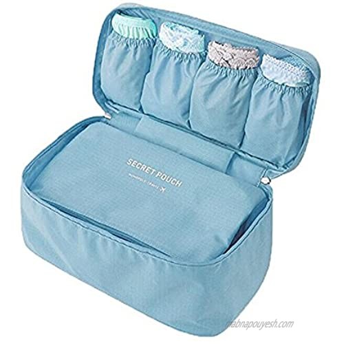 Vpang Portable Multi-Functional Socks Underwear Bra Organizer Case Travel Storage Bag Packing Cube Cosmetic Bag (Sky Blue)
