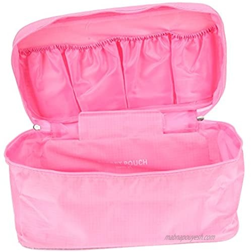 Xiaolanwelc Waterproof Portable Travel Bra Underwear Organizer Bag Lingerie Toiletry Wash Storage Case (Pink)