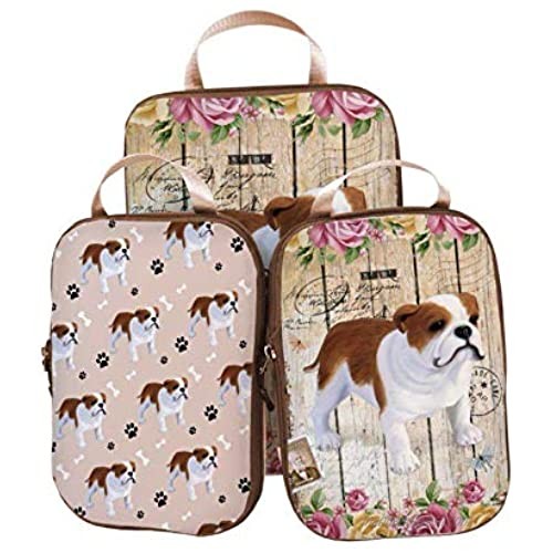 XMiCute Travel Packing Cubes Set of 3 Pack with Dogs Pattern