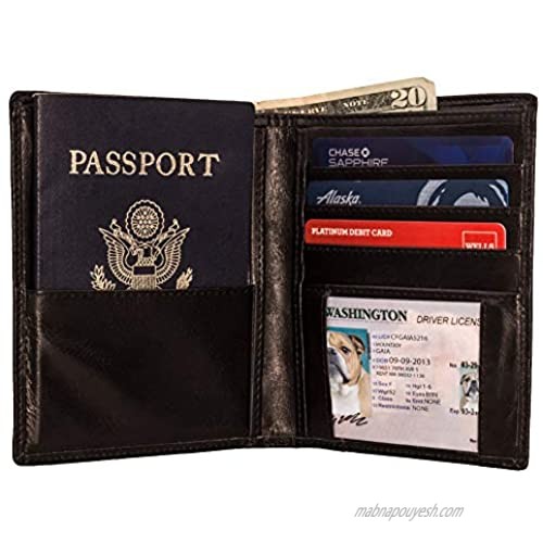 Common Fibers PAS - Real Carbon Fiber & Leather RFID Blocking Passport Womens and Mens Wallet with Twill Weave