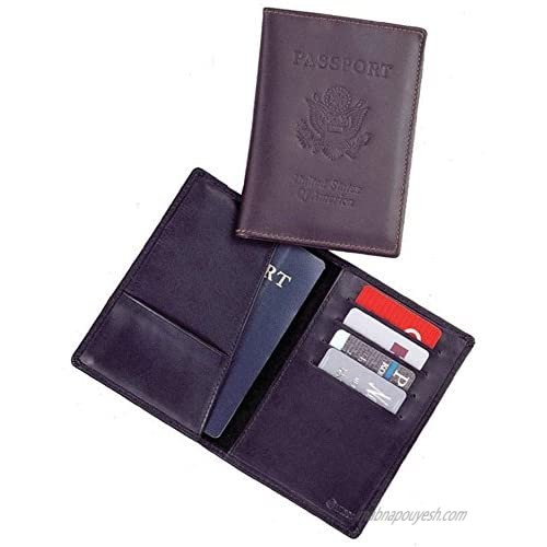 Cowhide Nappa Leather Deluxe Passport Case II Color: Brown With U.S. Emblem: Yes