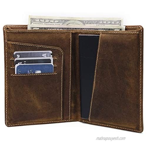 Leather Passport Holder Travel Wallet - RFID Blocking Travel document - Bifold Wallet for Travel by Birch